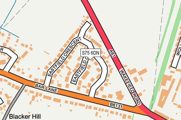 S75 6DN map - OS OpenMap – Local (Ordnance Survey)