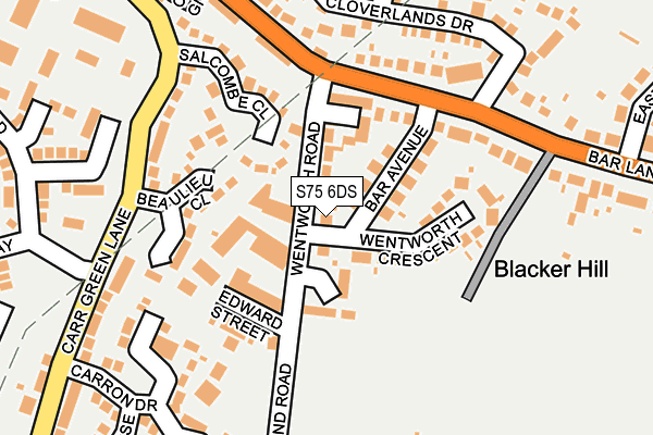 S75 6DS map - OS OpenMap – Local (Ordnance Survey)