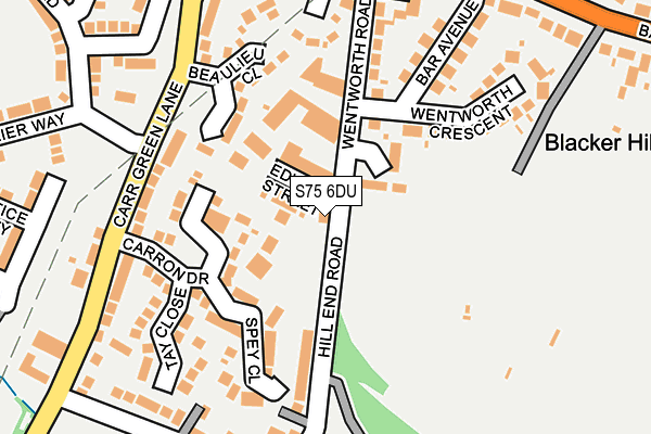 S75 6DU map - OS OpenMap – Local (Ordnance Survey)