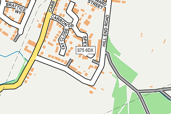 S75 6DX map - OS OpenMap – Local (Ordnance Survey)