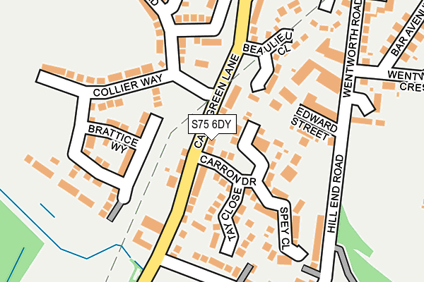 S75 6DY map - OS OpenMap – Local (Ordnance Survey)