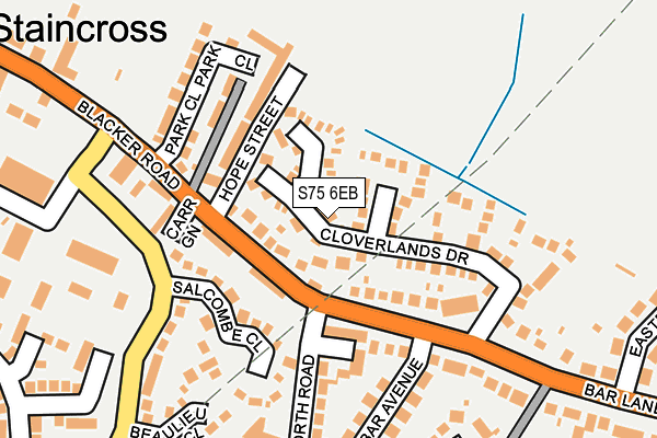 S75 6EB map - OS OpenMap – Local (Ordnance Survey)