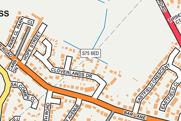 S75 6ED map - OS OpenMap – Local (Ordnance Survey)