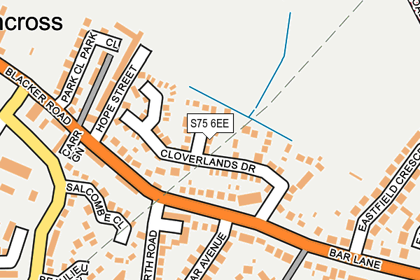 S75 6EE map - OS OpenMap – Local (Ordnance Survey)