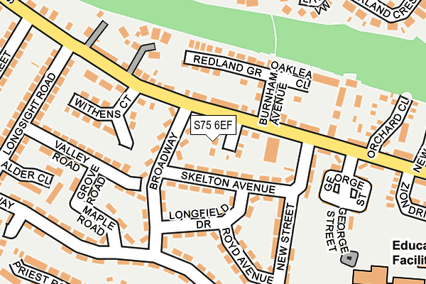 S75 6EF map - OS OpenMap – Local (Ordnance Survey)