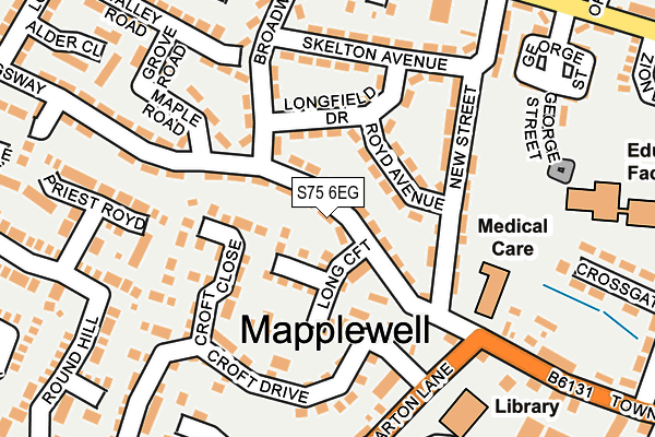 S75 6EG map - OS OpenMap – Local (Ordnance Survey)