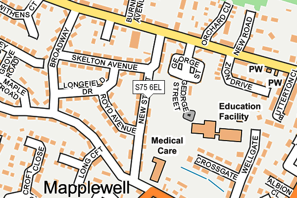 S75 6EL map - OS OpenMap – Local (Ordnance Survey)