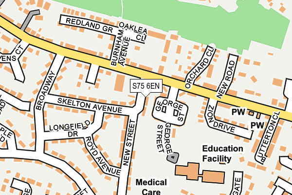 S75 6EN map - OS OpenMap – Local (Ordnance Survey)
