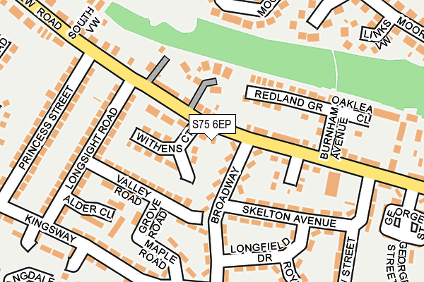 S75 6EP map - OS OpenMap – Local (Ordnance Survey)