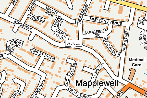 S75 6EQ map - OS OpenMap – Local (Ordnance Survey)