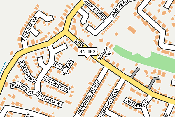 S75 6ES map - OS OpenMap – Local (Ordnance Survey)