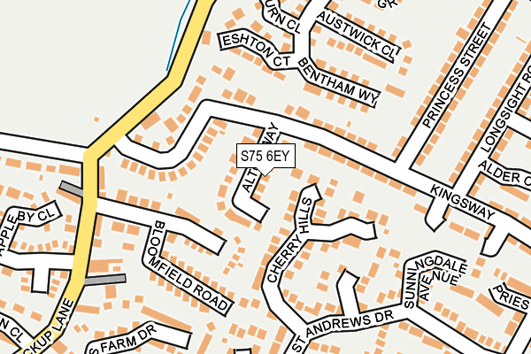 S75 6EY map - OS OpenMap – Local (Ordnance Survey)