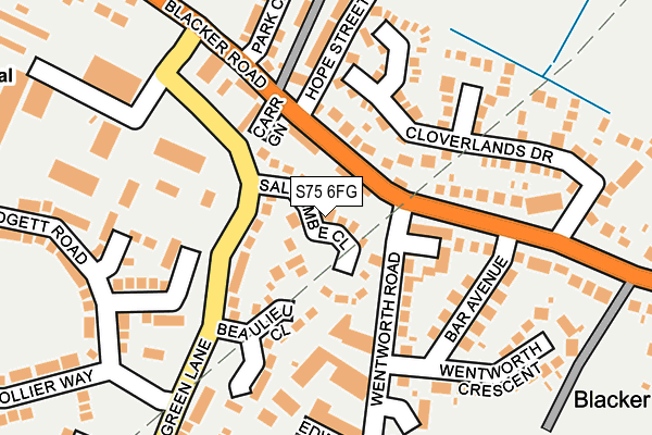 S75 6FG map - OS OpenMap – Local (Ordnance Survey)