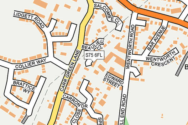 S75 6FL map - OS OpenMap – Local (Ordnance Survey)