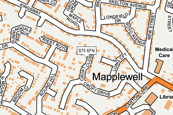 S75 6FN map - OS OpenMap – Local (Ordnance Survey)