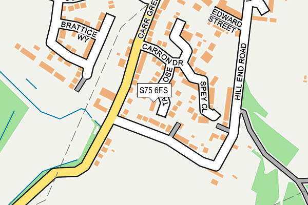 S75 6FS map - OS OpenMap – Local (Ordnance Survey)