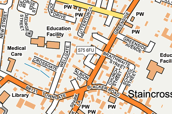 S75 6FU map - OS OpenMap – Local (Ordnance Survey)