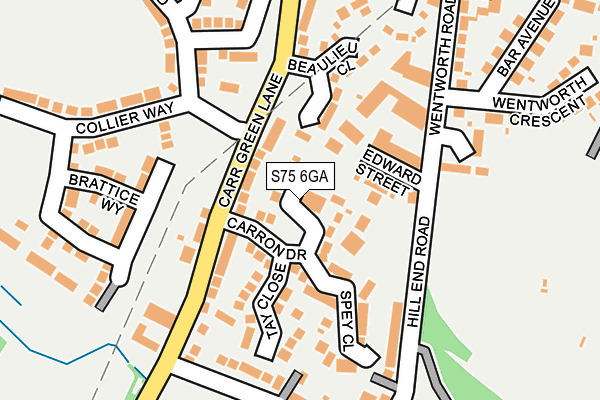 S75 6GA map - OS OpenMap – Local (Ordnance Survey)