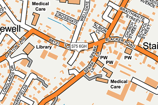 S75 6GH map - OS OpenMap – Local (Ordnance Survey)