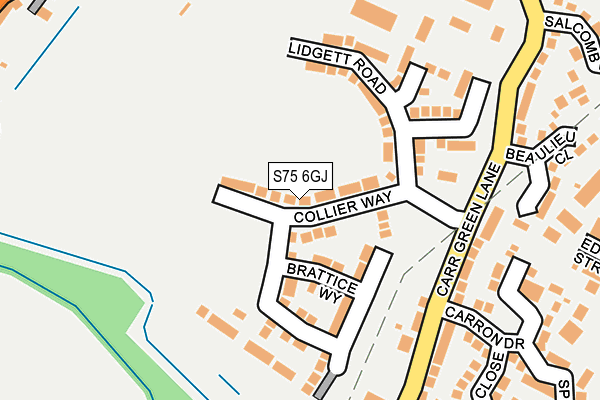S75 6GJ map - OS OpenMap – Local (Ordnance Survey)