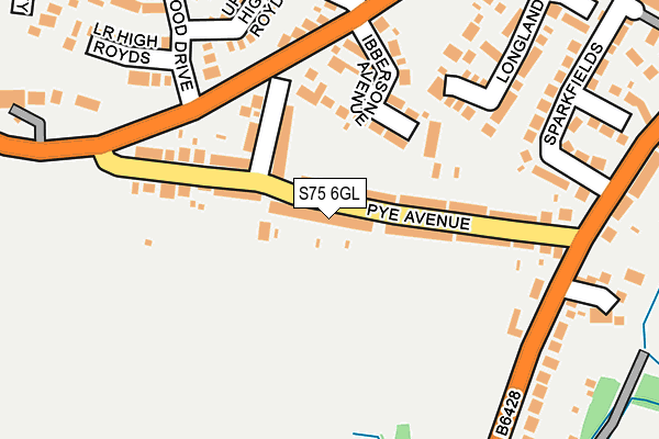 S75 6GL map - OS OpenMap – Local (Ordnance Survey)