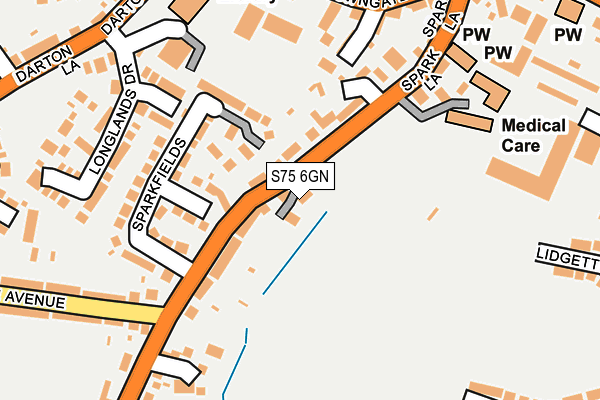 S75 6GN map - OS OpenMap – Local (Ordnance Survey)
