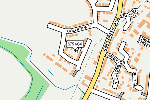 S75 6GX map - OS OpenMap – Local (Ordnance Survey)