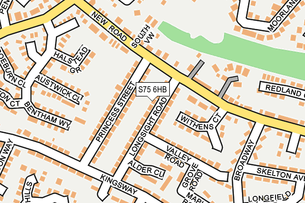 S75 6HB map - OS OpenMap – Local (Ordnance Survey)