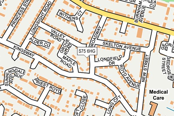 S75 6HG map - OS OpenMap – Local (Ordnance Survey)