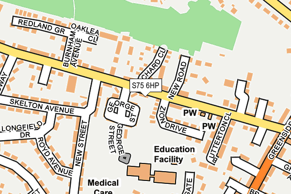 S75 6HP map - OS OpenMap – Local (Ordnance Survey)