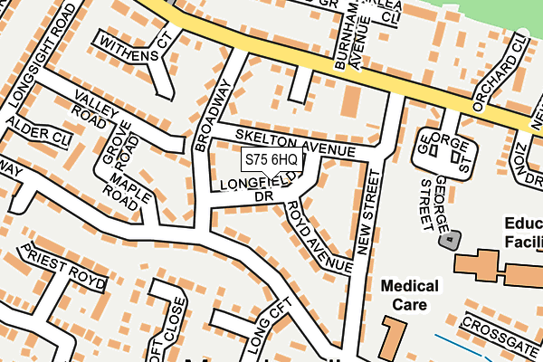 S75 6HQ map - OS OpenMap – Local (Ordnance Survey)