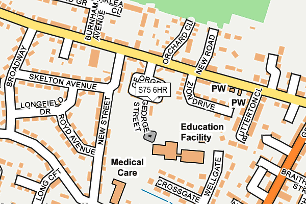 S75 6HR map - OS OpenMap – Local (Ordnance Survey)