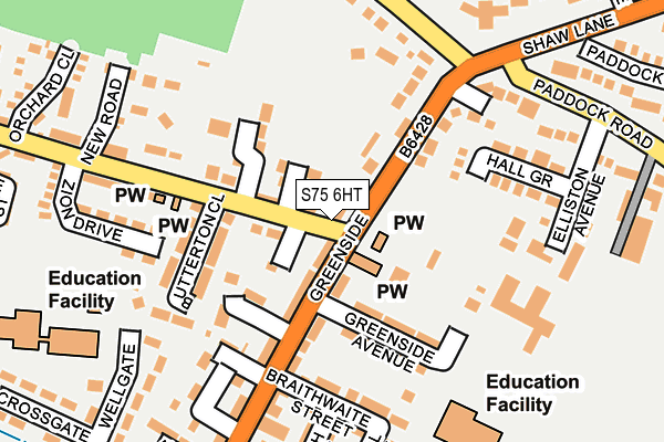 S75 6HT map - OS OpenMap – Local (Ordnance Survey)