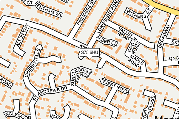 S75 6HU map - OS OpenMap – Local (Ordnance Survey)