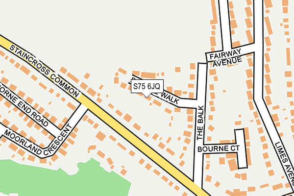 S75 6JQ map - OS OpenMap – Local (Ordnance Survey)