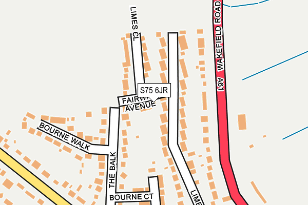 S75 6JR map - OS OpenMap – Local (Ordnance Survey)