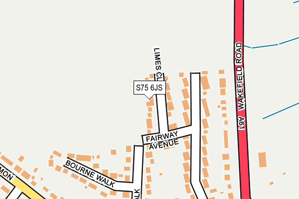 S75 6JS map - OS OpenMap – Local (Ordnance Survey)