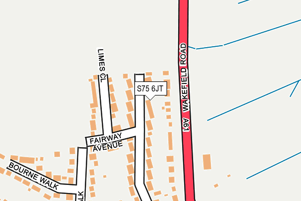 S75 6JT map - OS OpenMap – Local (Ordnance Survey)