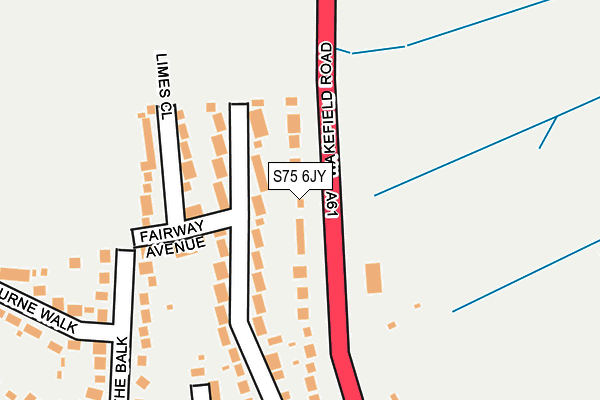 S75 6JY map - OS OpenMap – Local (Ordnance Survey)