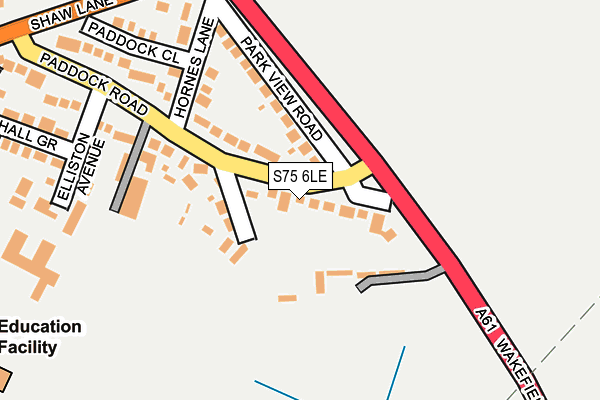 S75 6LE map - OS OpenMap – Local (Ordnance Survey)