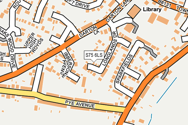S75 6LS map - OS OpenMap – Local (Ordnance Survey)
