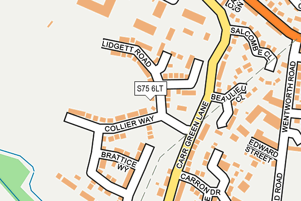 S75 6LT map - OS OpenMap – Local (Ordnance Survey)