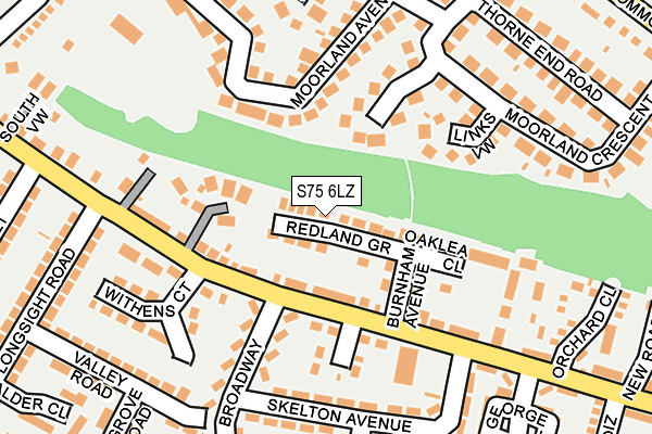 S75 6LZ map - OS OpenMap – Local (Ordnance Survey)