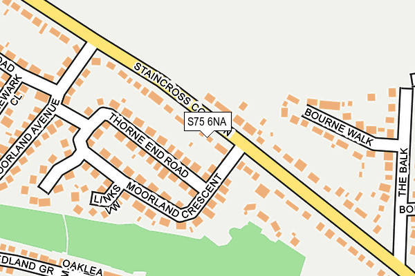 S75 6NA map - OS OpenMap – Local (Ordnance Survey)