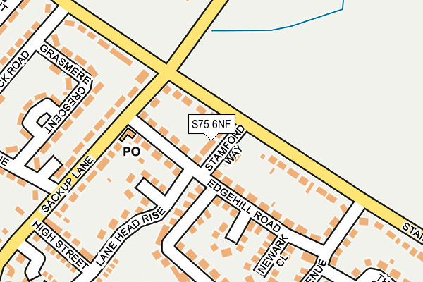 S75 6NF map - OS OpenMap – Local (Ordnance Survey)