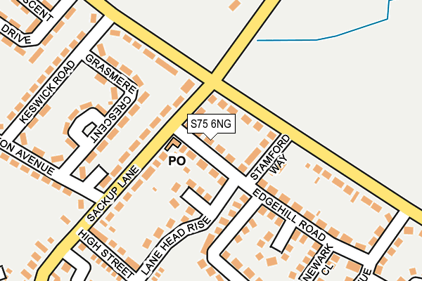 S75 6NG map - OS OpenMap – Local (Ordnance Survey)