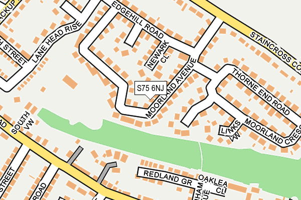 S75 6NJ map - OS OpenMap – Local (Ordnance Survey)