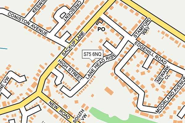 S75 6NQ map - OS OpenMap – Local (Ordnance Survey)