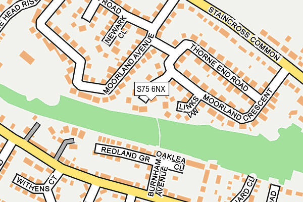 S75 6NX map - OS OpenMap – Local (Ordnance Survey)