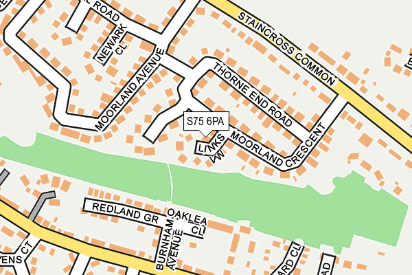 S75 6PA map - OS OpenMap – Local (Ordnance Survey)